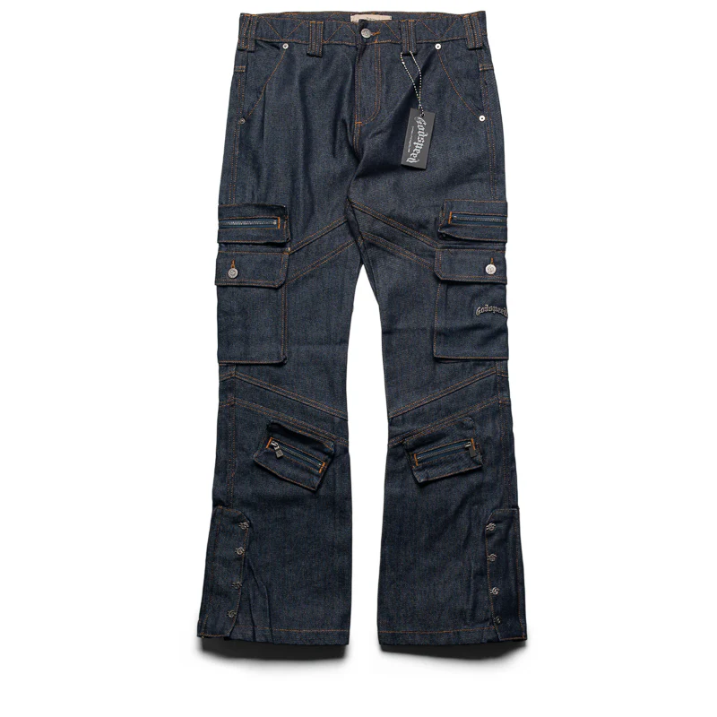 Godspeed New York Rockstar Flare Cargo Denim - Raw Blue