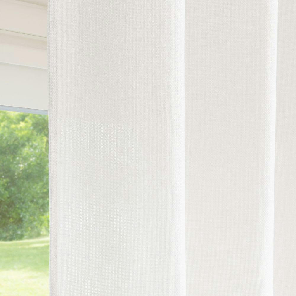 - Rideau uni texturé à œillets écru 140x270