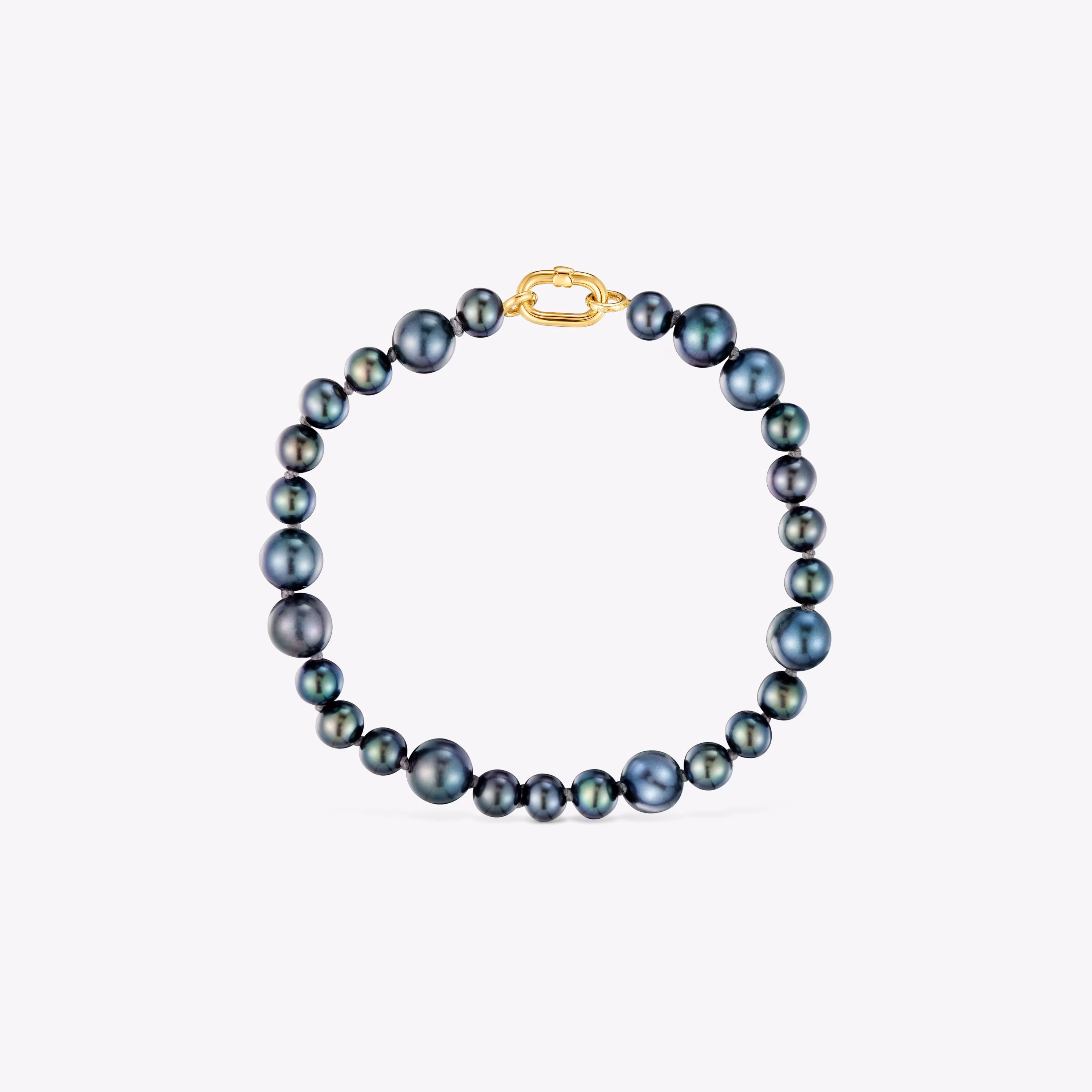 Pulsera de oro y perlas barrocas cultivadas Hold Oval