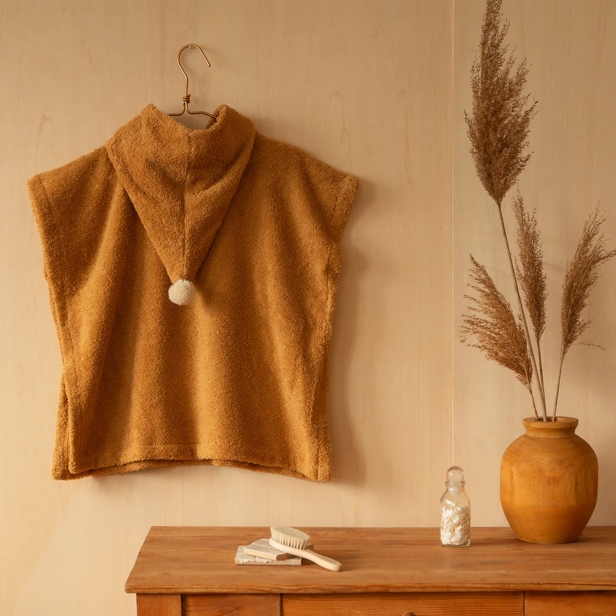 Nobodinoz - So cute Baby Badeponcho, 55 x 58 cm, natural