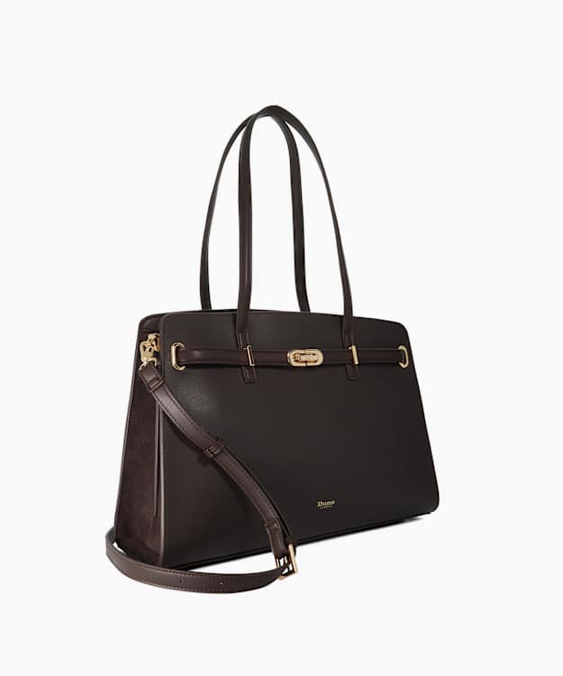 Define Dark Brown - Leather Belted Shoulder Bag