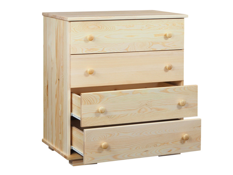 Komoda drewniana z 4 szufladami III MODERN, kolor sosnowy