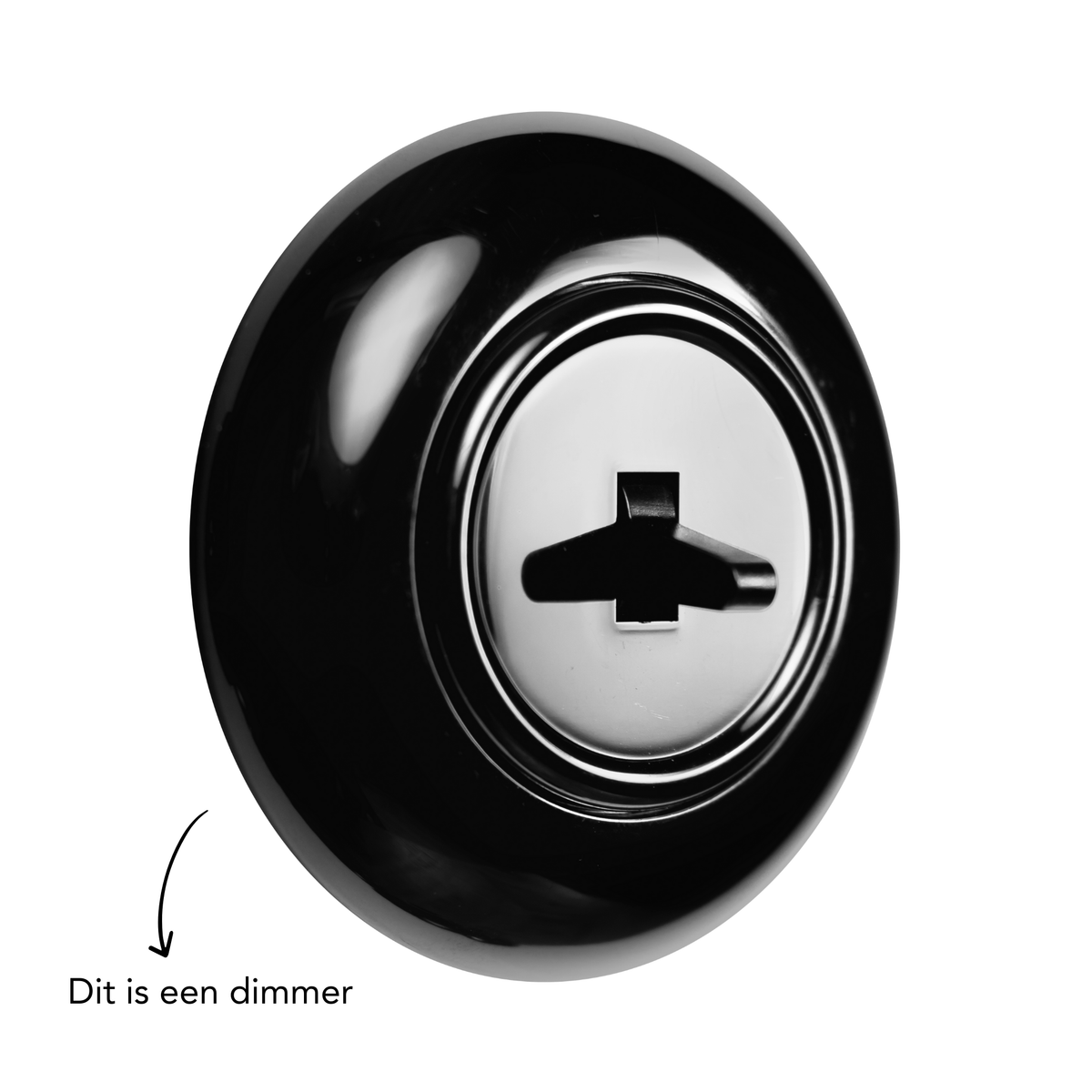 De Oude Schakelaar dimmer - zwart - rond