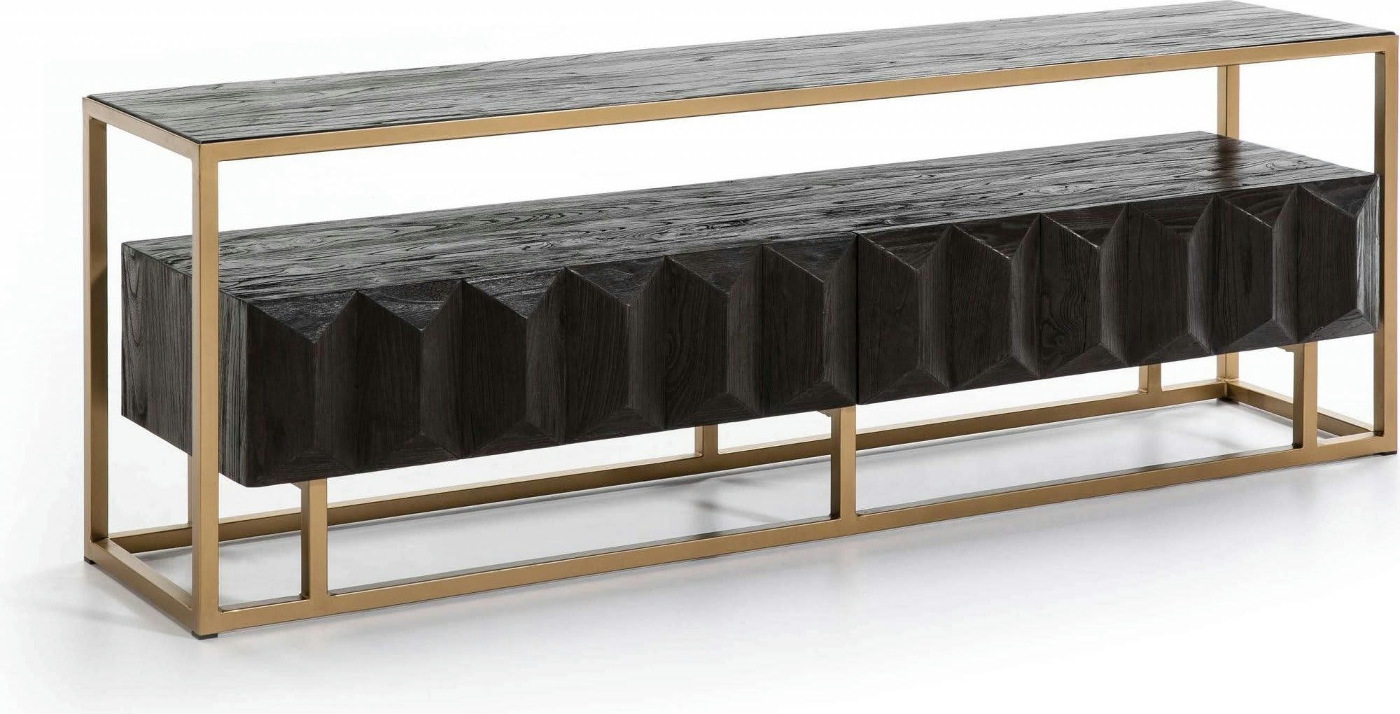 ALQUITE - Meuble TV Bois Or