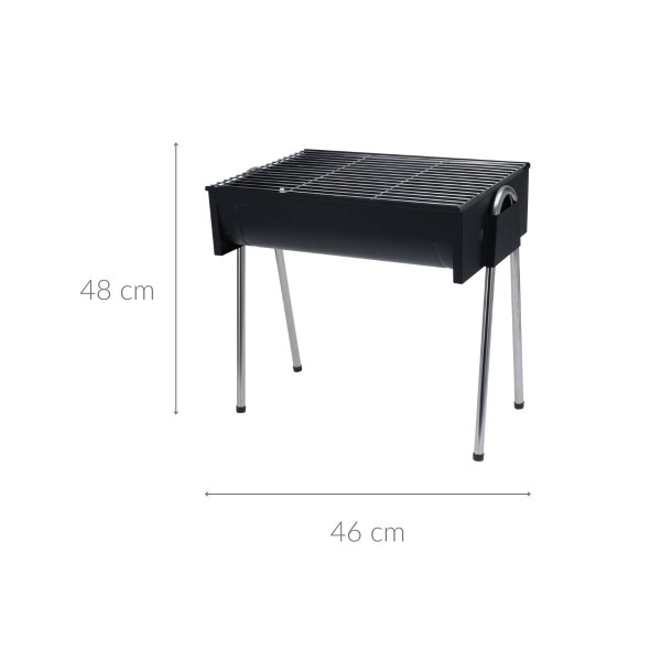 Prostokątny grill na wysokich nóżkach, 48 cm