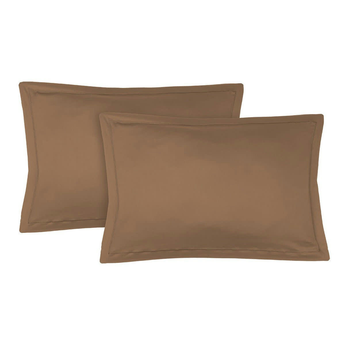 JULIA - Taie d'oreiller (x2) satin de coton  50x70 caramel
