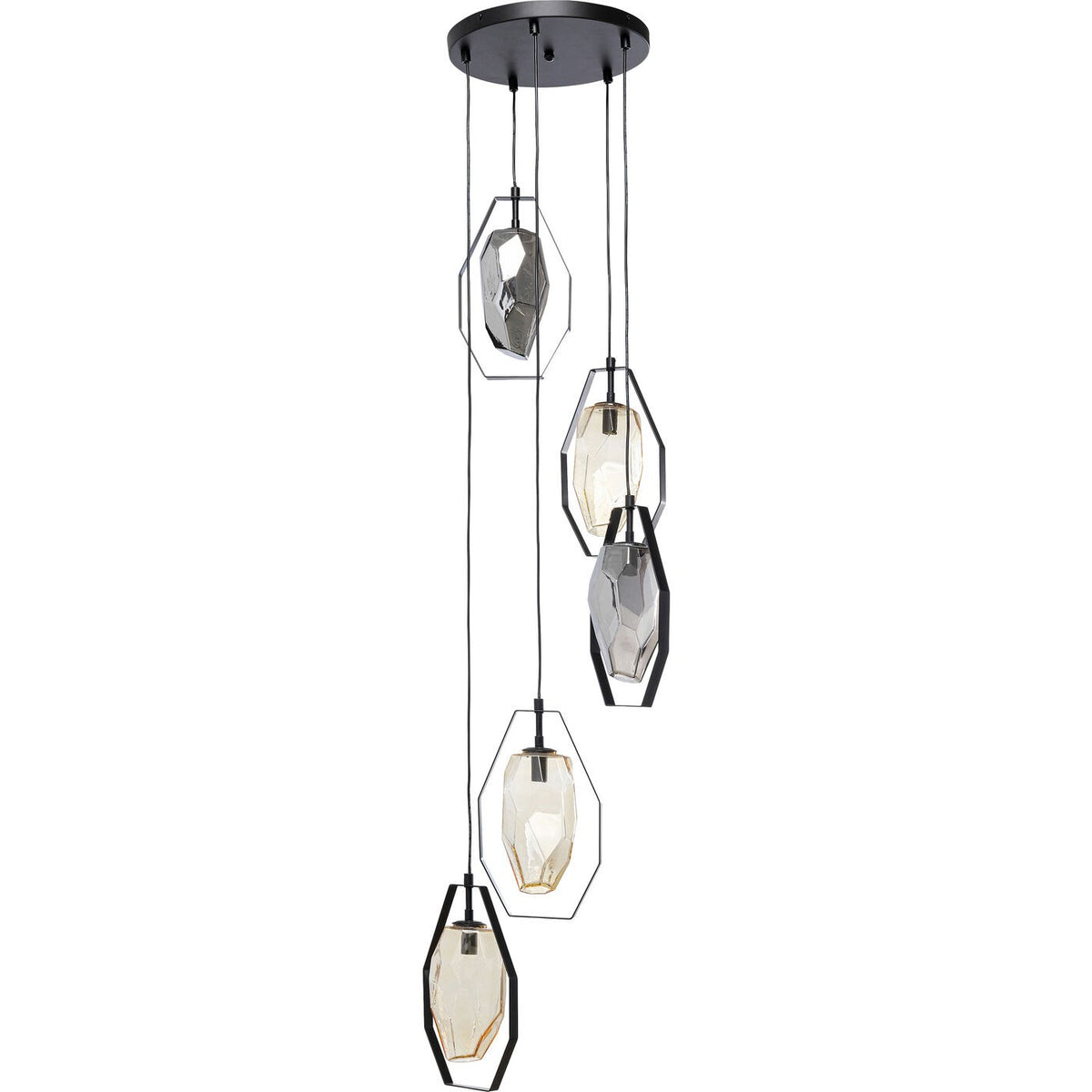 Kare Design Hanglamp Diamond Fever Ø42cm zwart