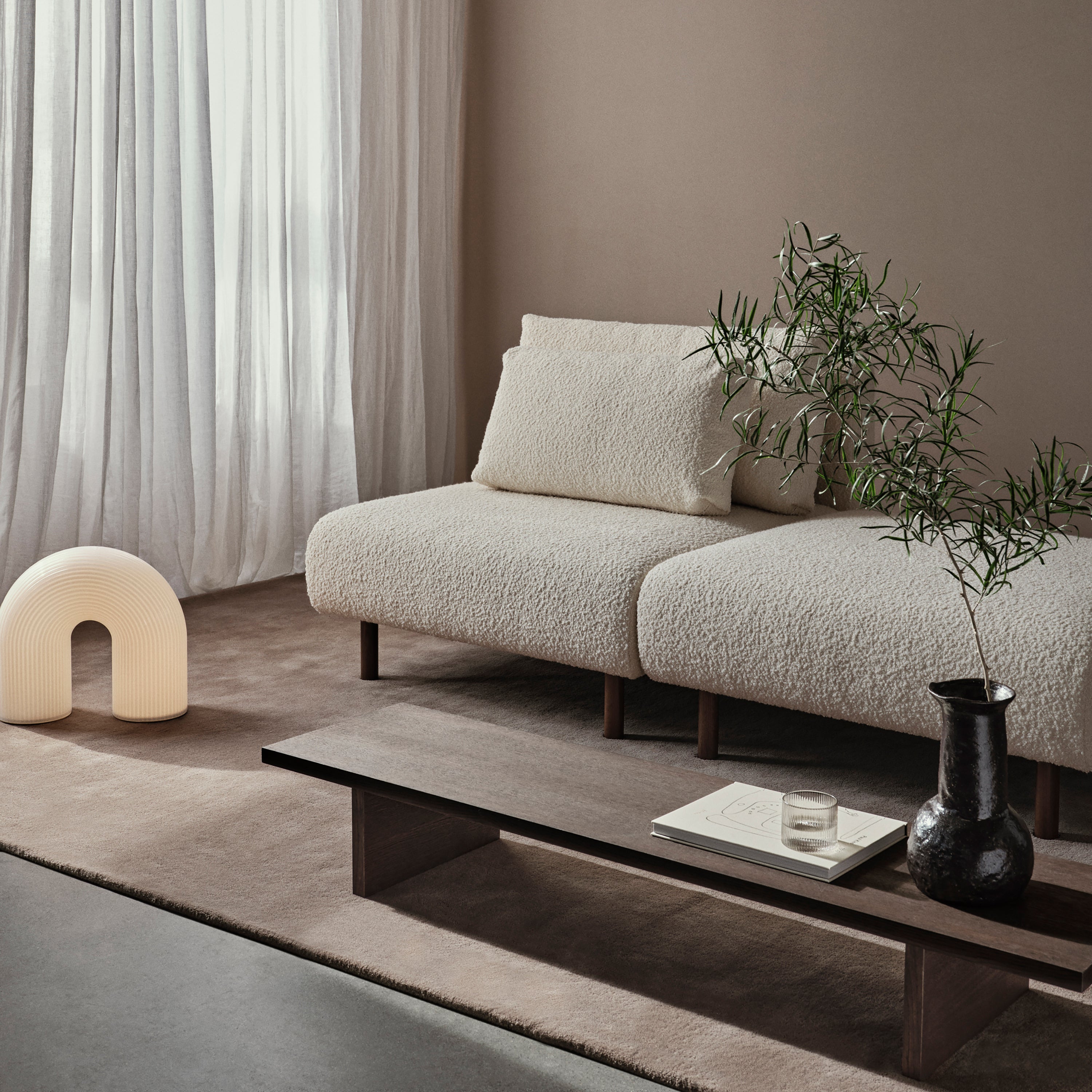 Ferm Living Kona Low Salontafel Dark Stained - M