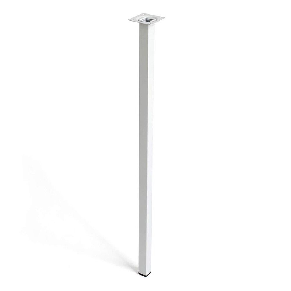 MØBELBEN REI STÅL 25X25X800MM HVIT