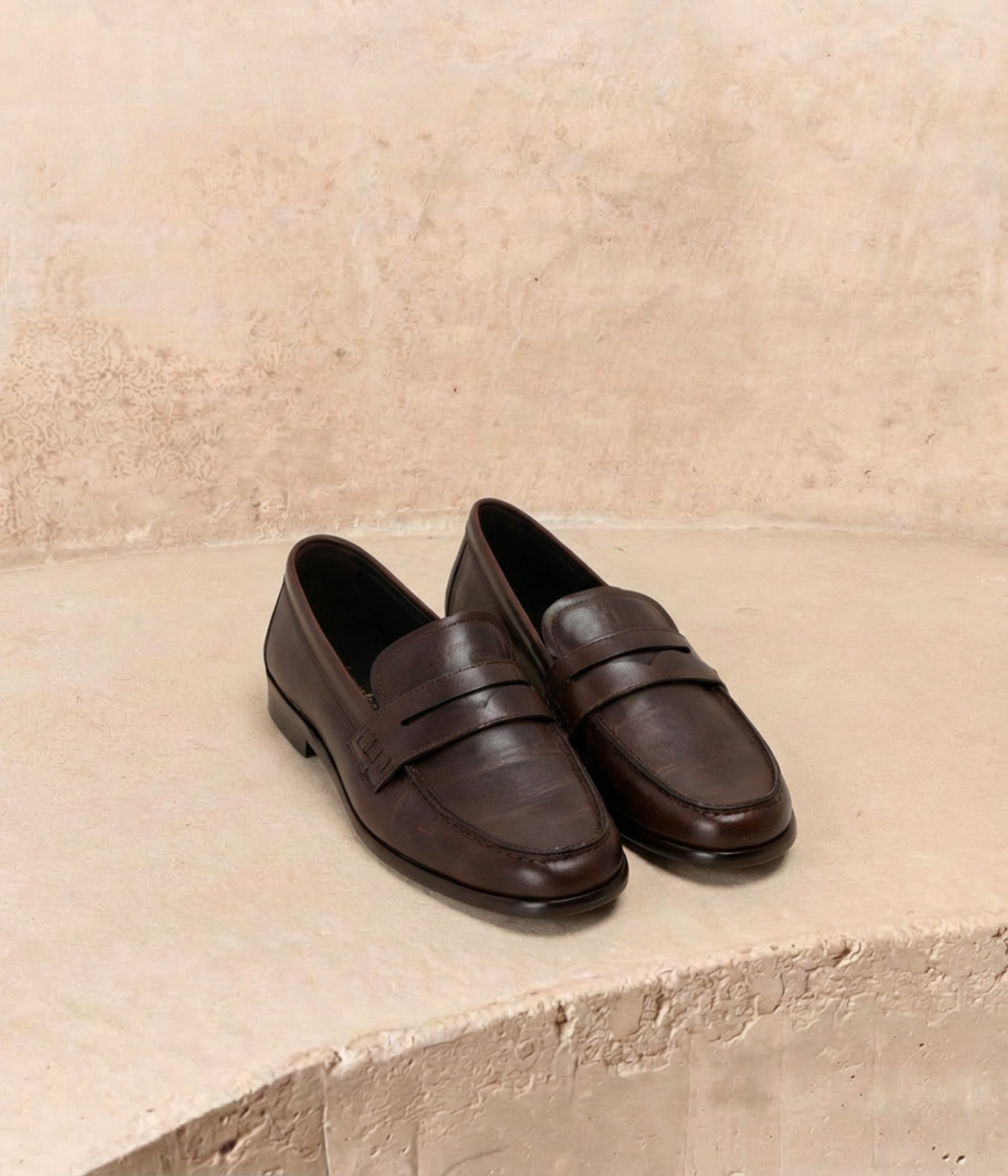 Mocassins en cuir chocolat Oreo
