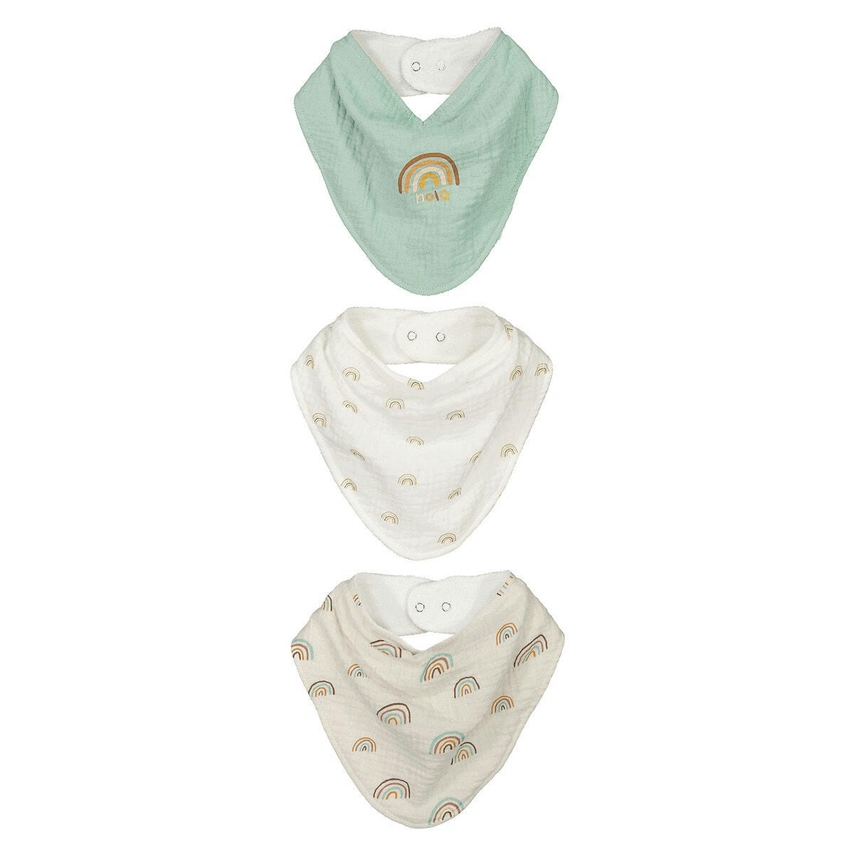 Lot de 3 bavoirs gaze de coton