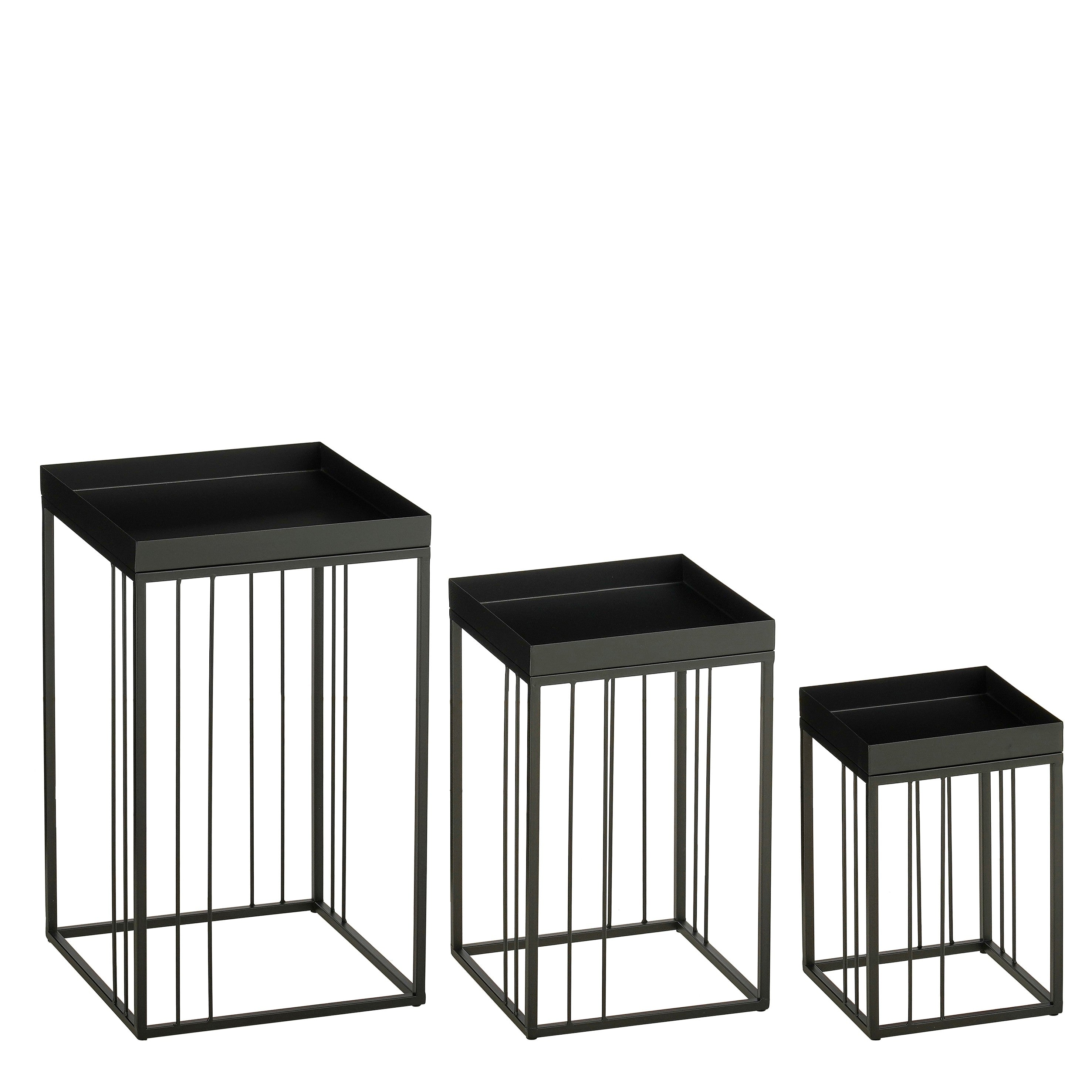 Mica Decorations Beth Bijzettafel – Set van 3 – Bijzettafels Woonkamer – Salontafel – Tafeltje – Koffietafel – Bijzettafeltjes Woonkamer IJzer – 30 x