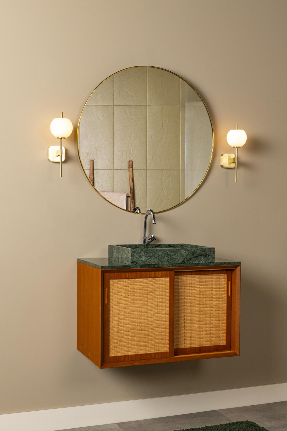 Lucide wandlamp badkamer ELDA - 1xG9 - Mat Goud / Messing