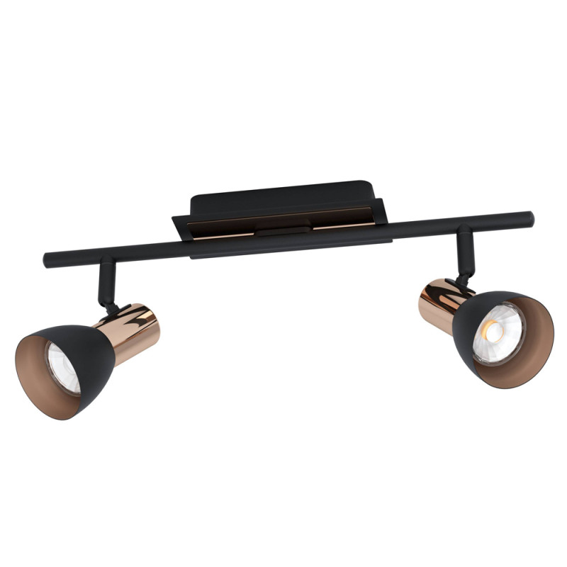 Spot LED Barnham noir et cuivre 2 x 3 W EGLO