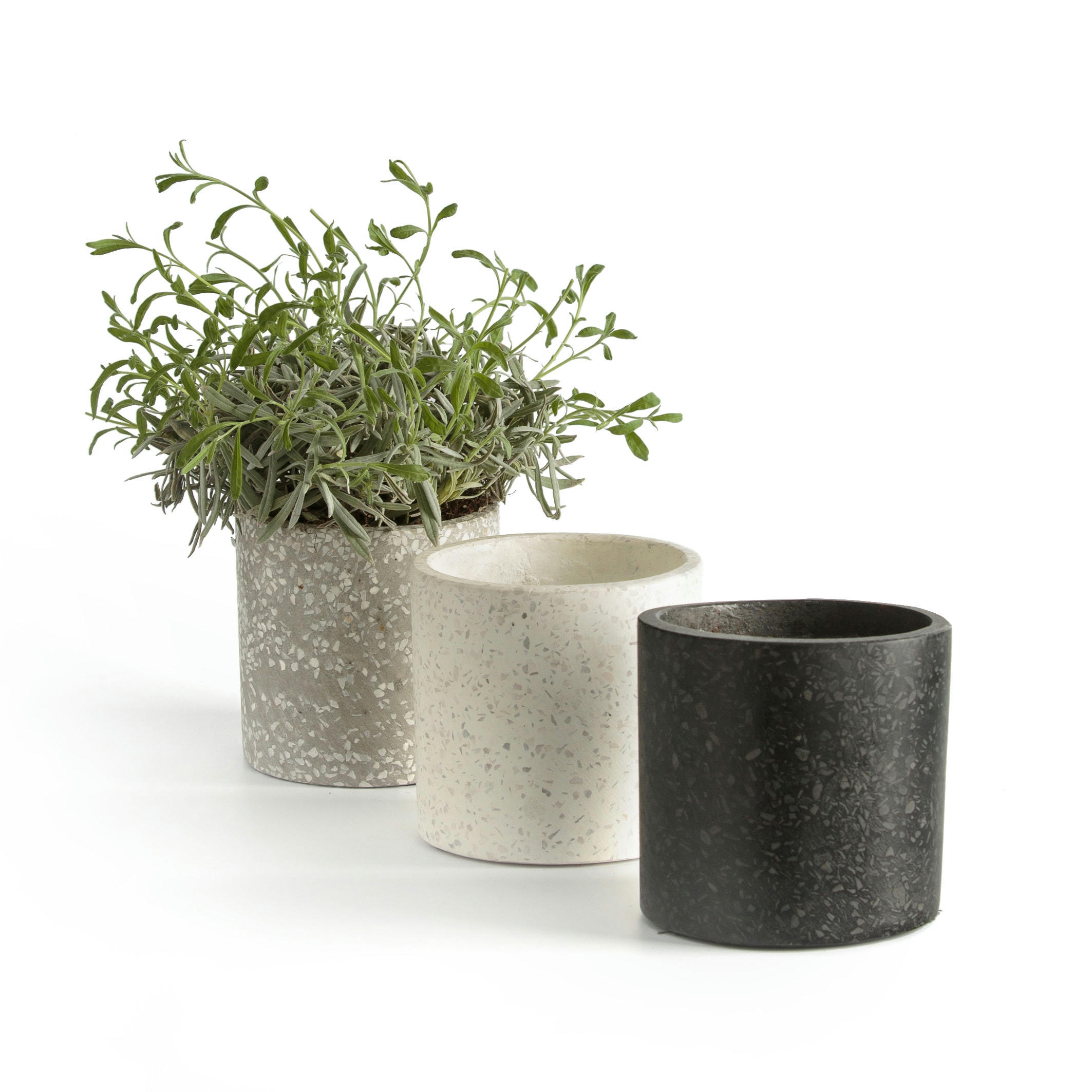 Lot 3 cache-pots en terrazzo Ø12 cm BOHAM