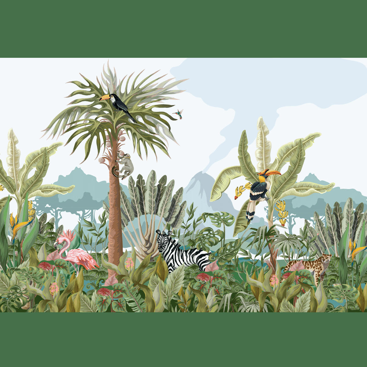 - Papier Peint oasis tropical 250x360cm