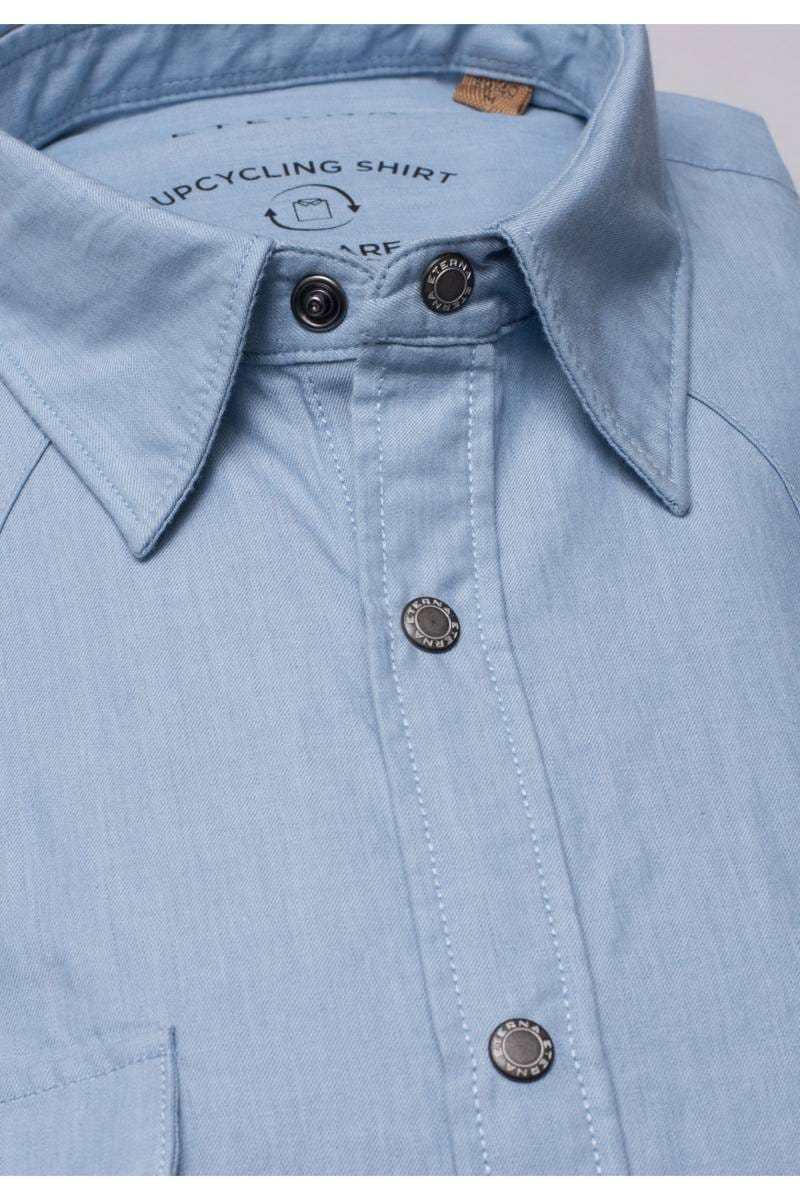 ETERNA Slim Fit Tencel Hemd hellblau, Einfarbig