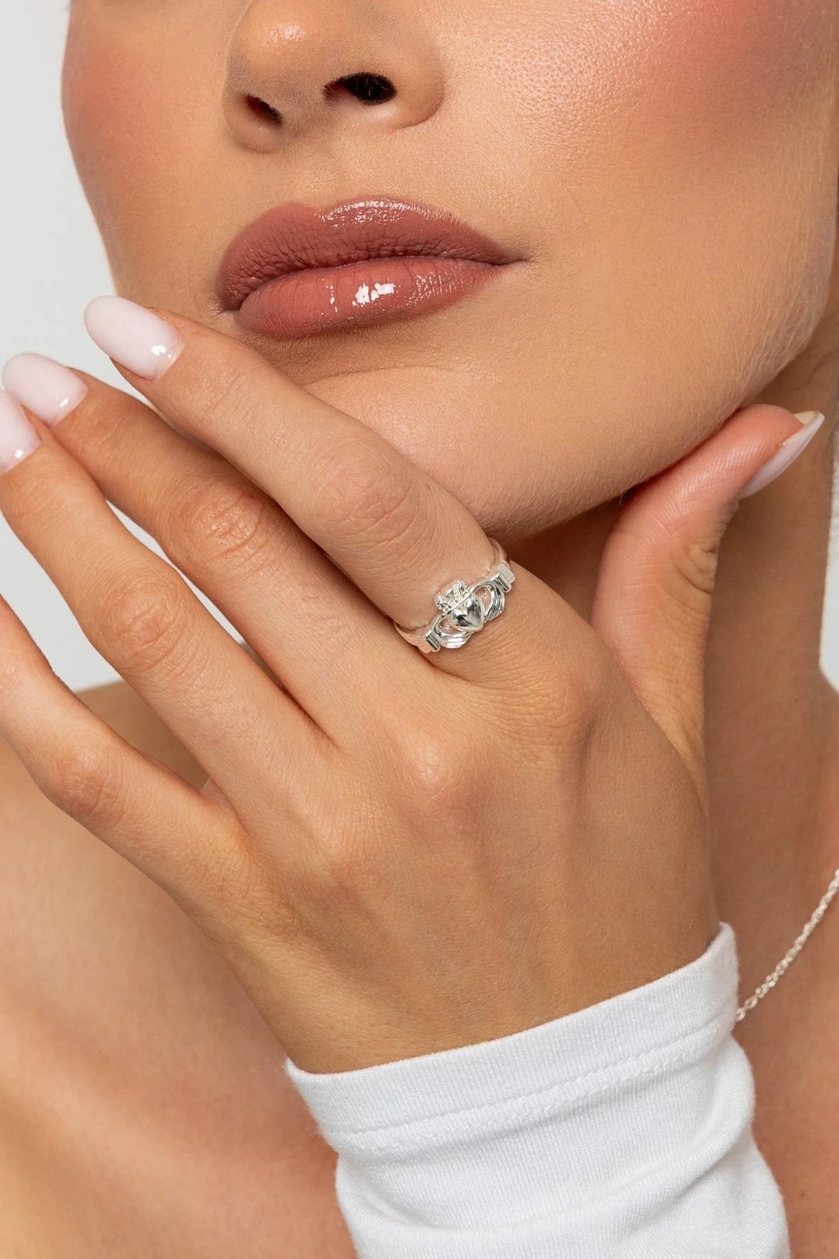 Silver Plated Claddagh Ring - Size 8