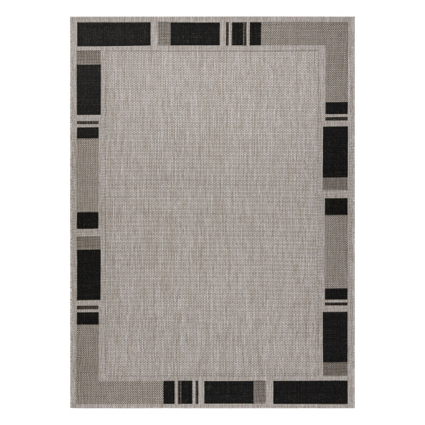 DYWAN SZNURKOWY SIZAL FLOORLUX 20195 srebrny/ CZARNA 60x110 cm