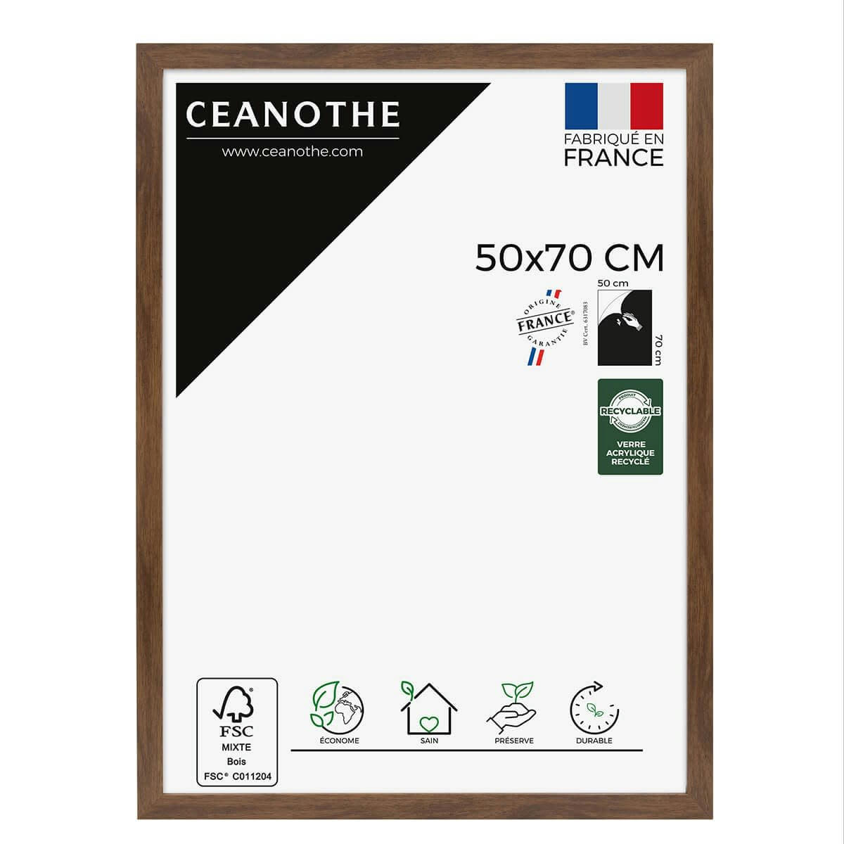 ETERNEL - Cadre photo design ébène bois foncé 50x70 cm bois reconstitué fsc