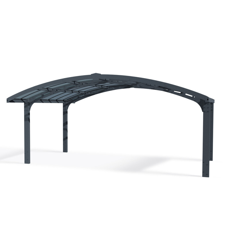 Carport en aluminium Arizona Breeze gris foncé 26,9 m²
