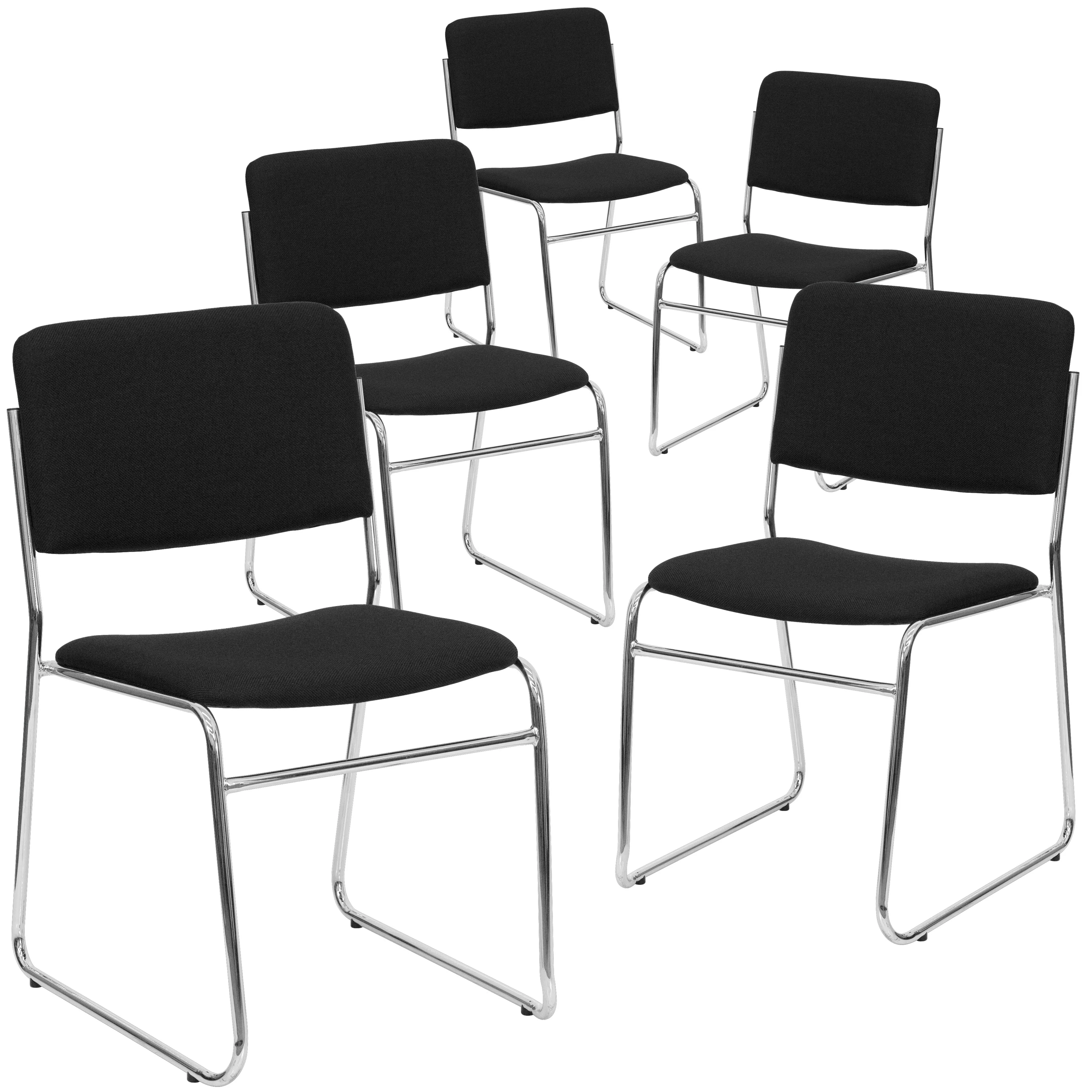 5 Pack 500 lb. Capacity High Density Stacking Chair - 23D x 18.75W x 32.25H