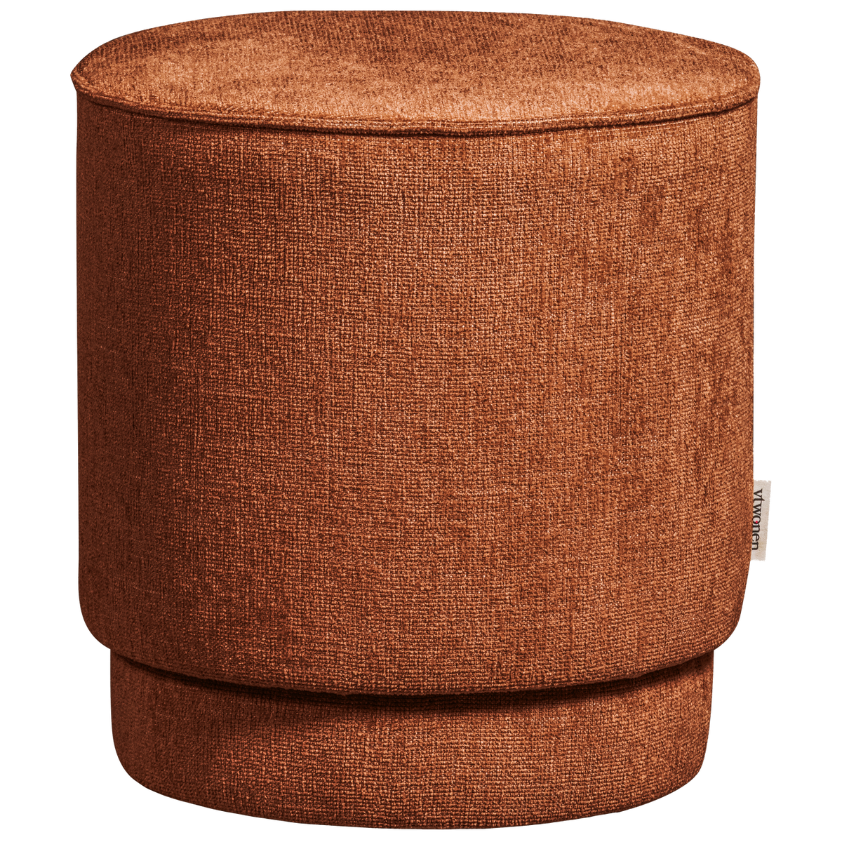 vtwonen poef Pearl - Chenille - Roest Melange - 45xØ40