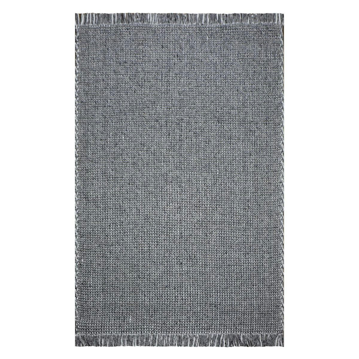 - Tapis rectangulaire laine tressée