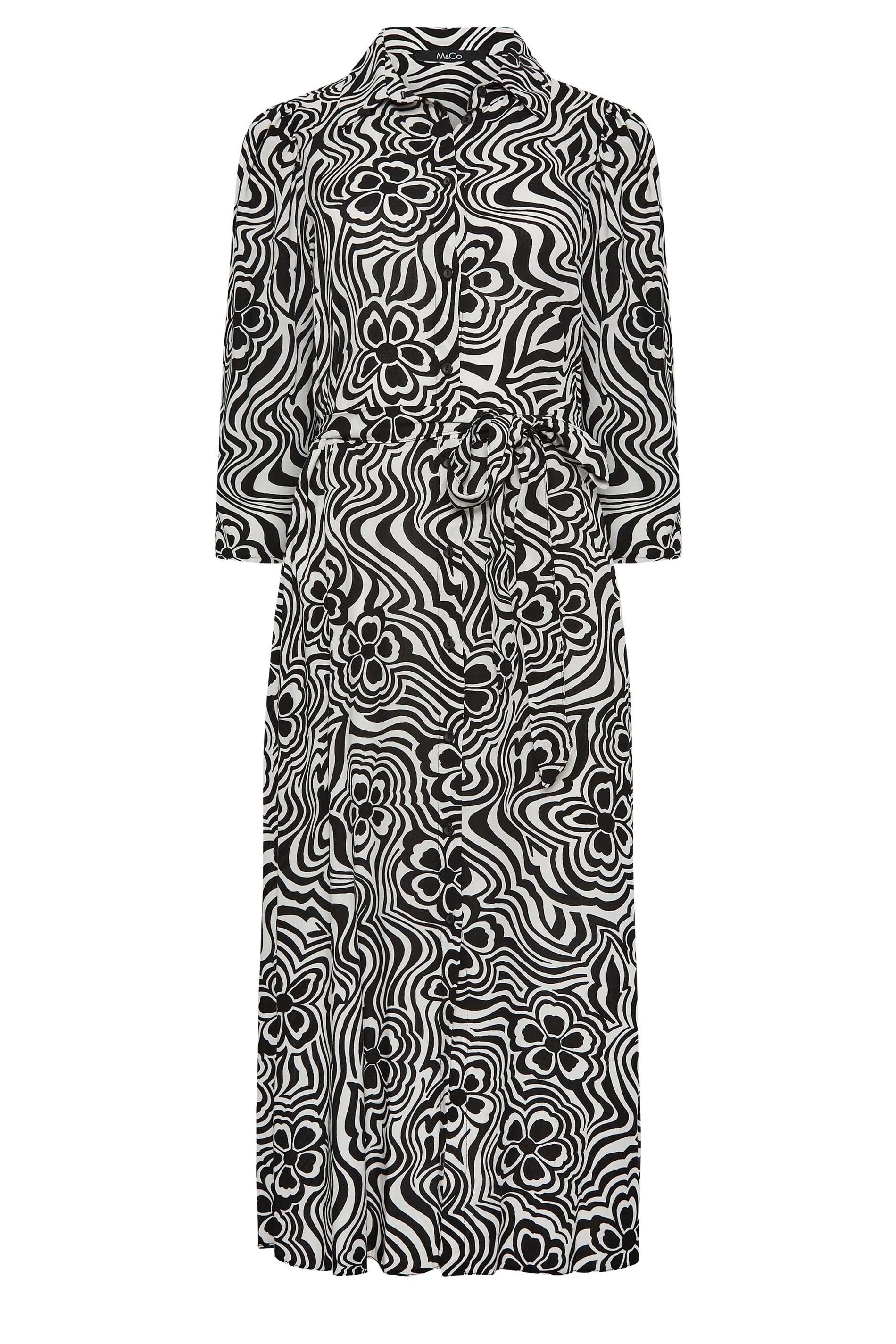 M&Co Floral Swirl Print Midaxi Shirt Dress