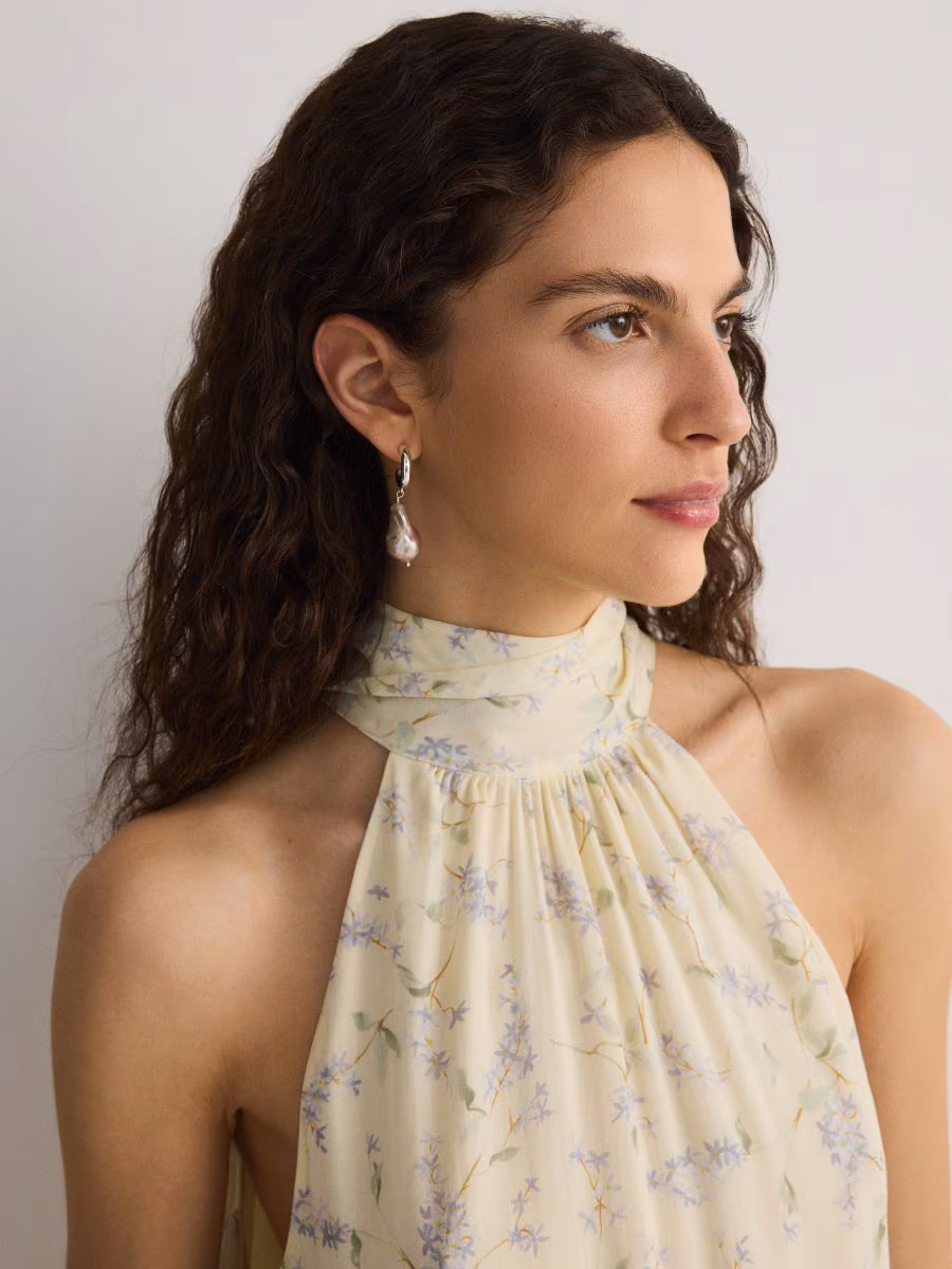Silver-Plated Earrings With Natural Pearl
