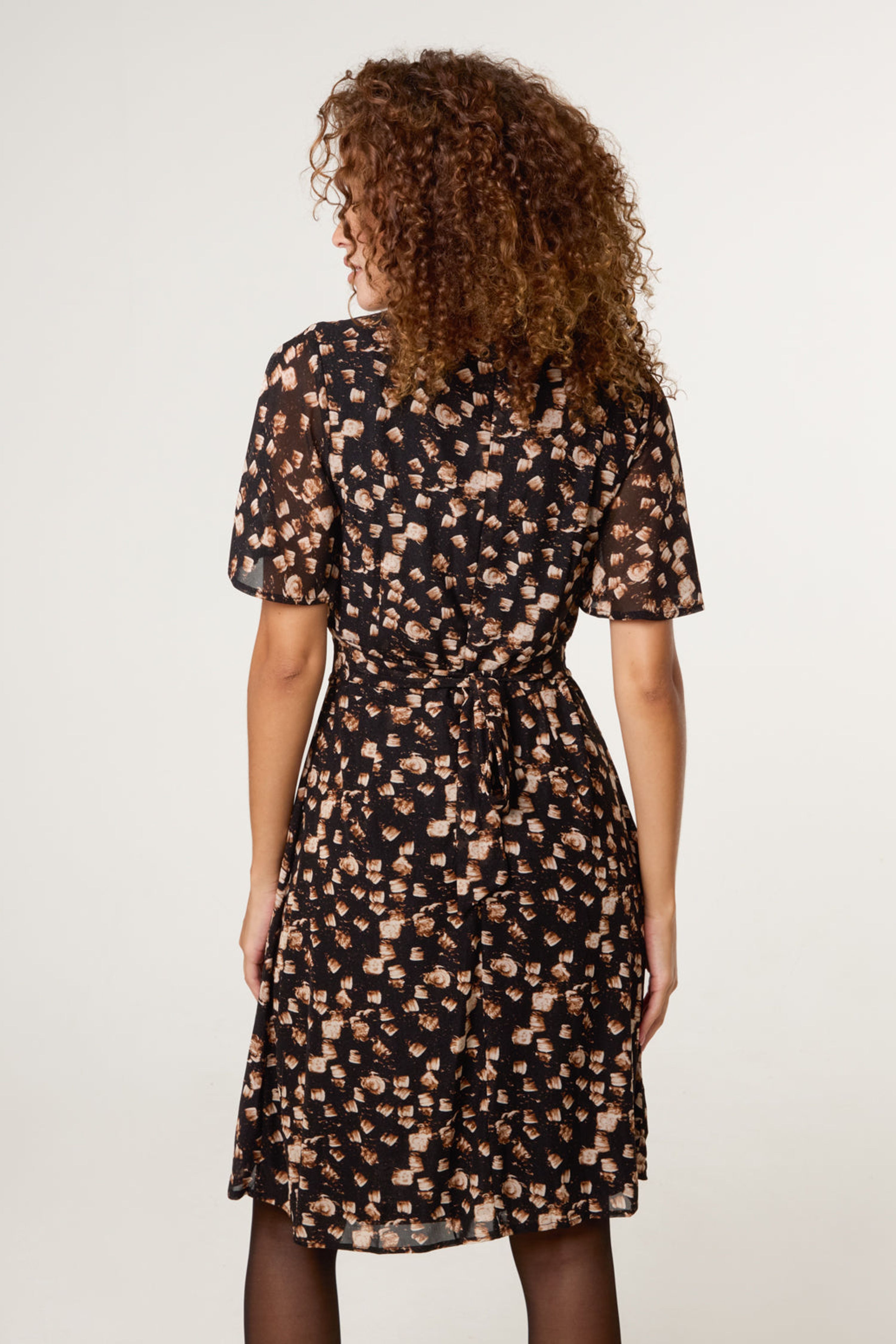 Blue Vanilla Black Mark Making Crew Neck Dress