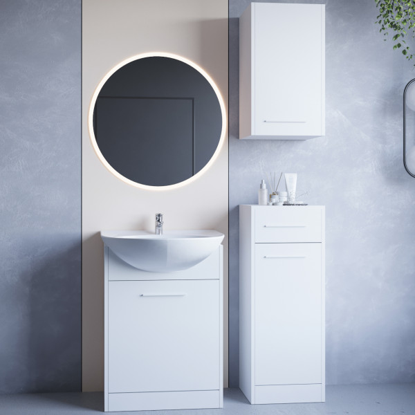 Meble do łazienki NESTA LED biały laminat