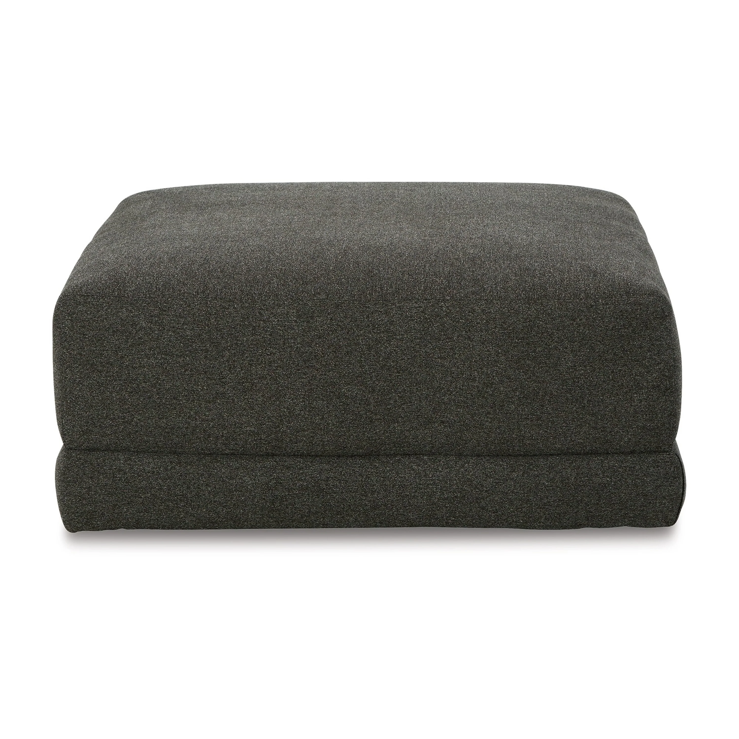 Accent Ottoman, 42 Inch Modern Square Cushion, Charcoal Gray Fabric