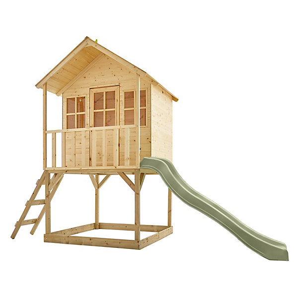 Maisonnette cabane sur pilotis avec toboggan COLLINE en bois