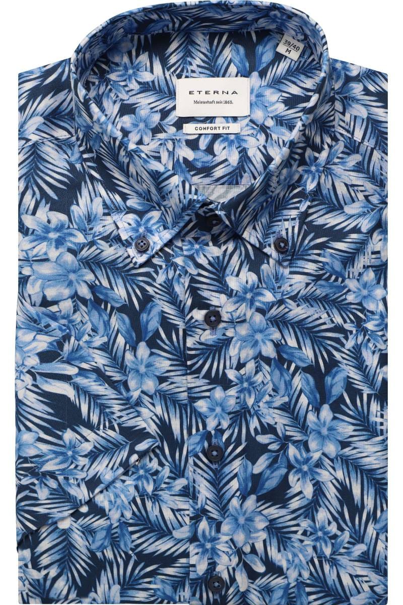 ETERNA Comfort Fit Tencel Hemd marine, Bedruckt