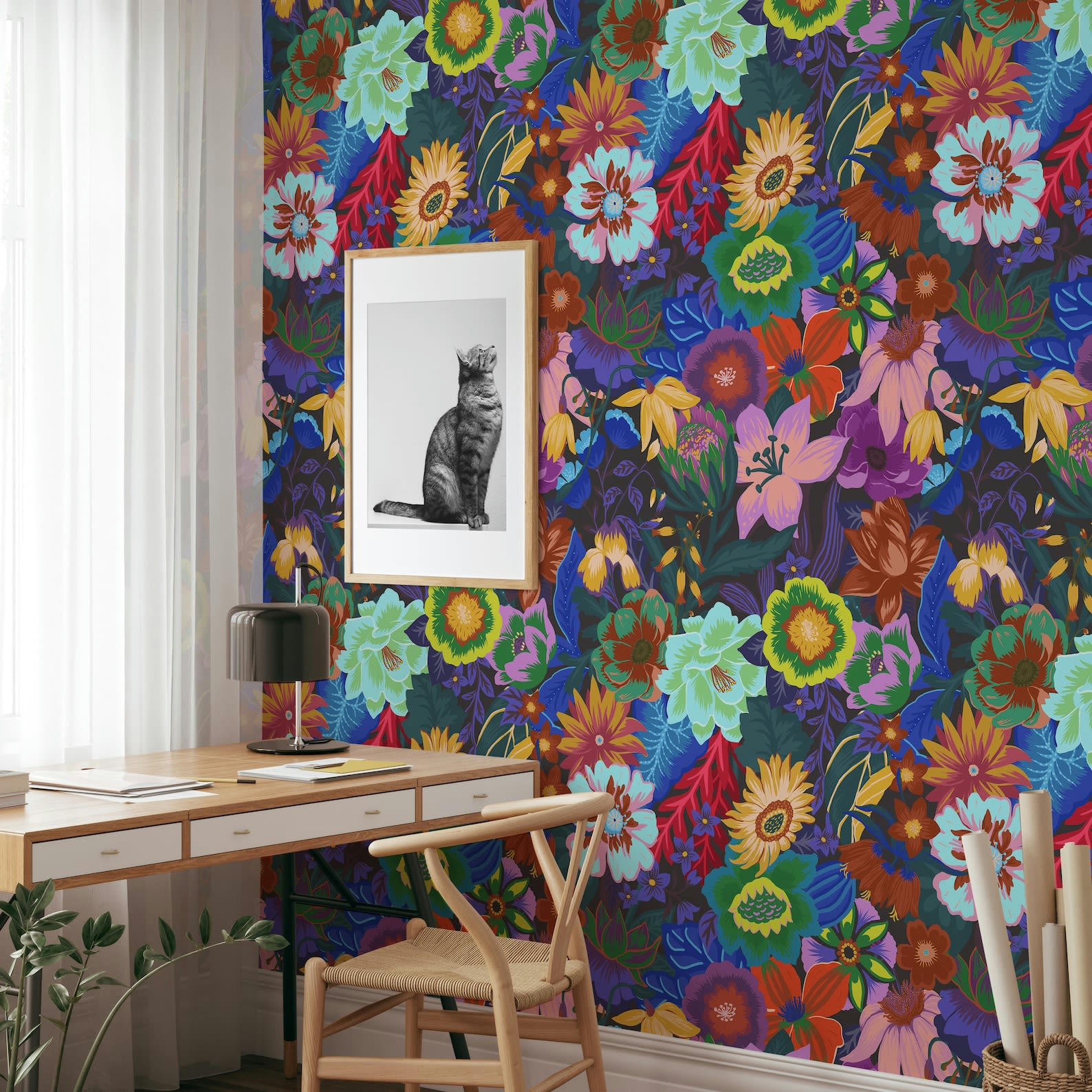FLOREALI - Papier Peint Motif Floral 250x200 cm
