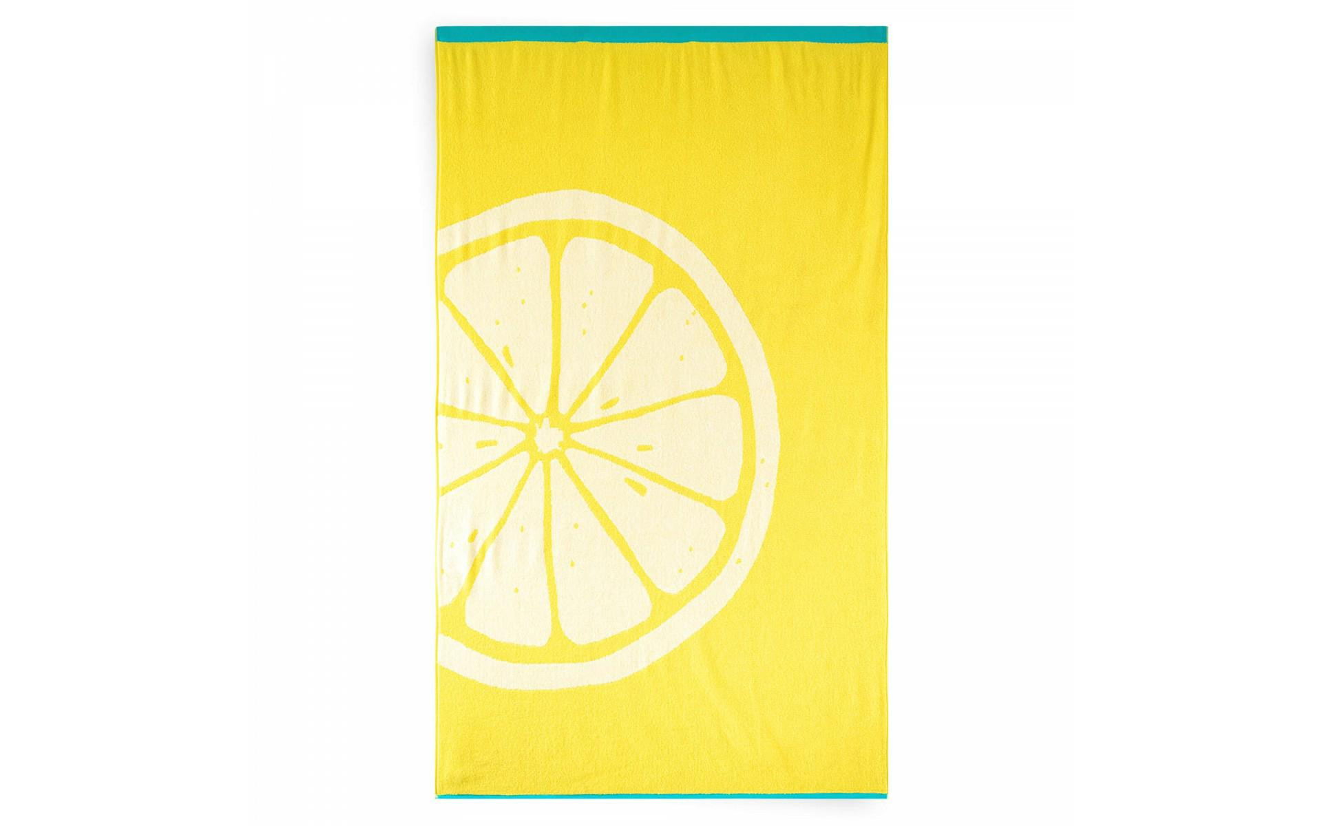 Ręcznik plażowy 100x160 Citron żółty cytryna bawełniany frotte Zwoltex
