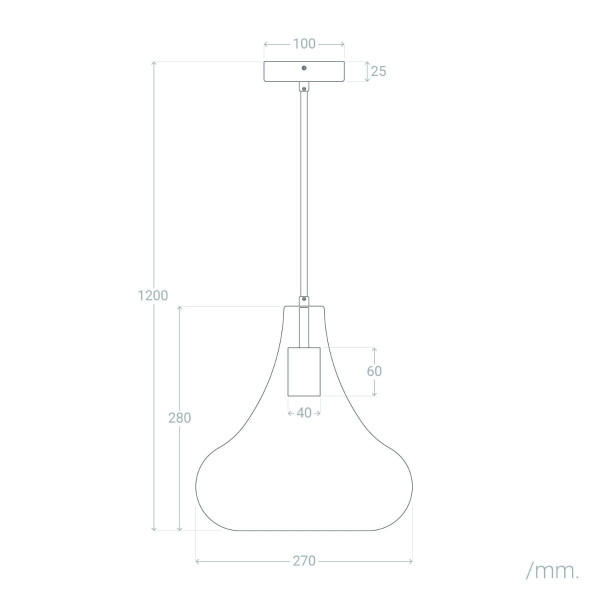 Lampa wisząca przezroczysto-złota Pico 1xE27x40W wym: 140x27x27 cm Abruzzo