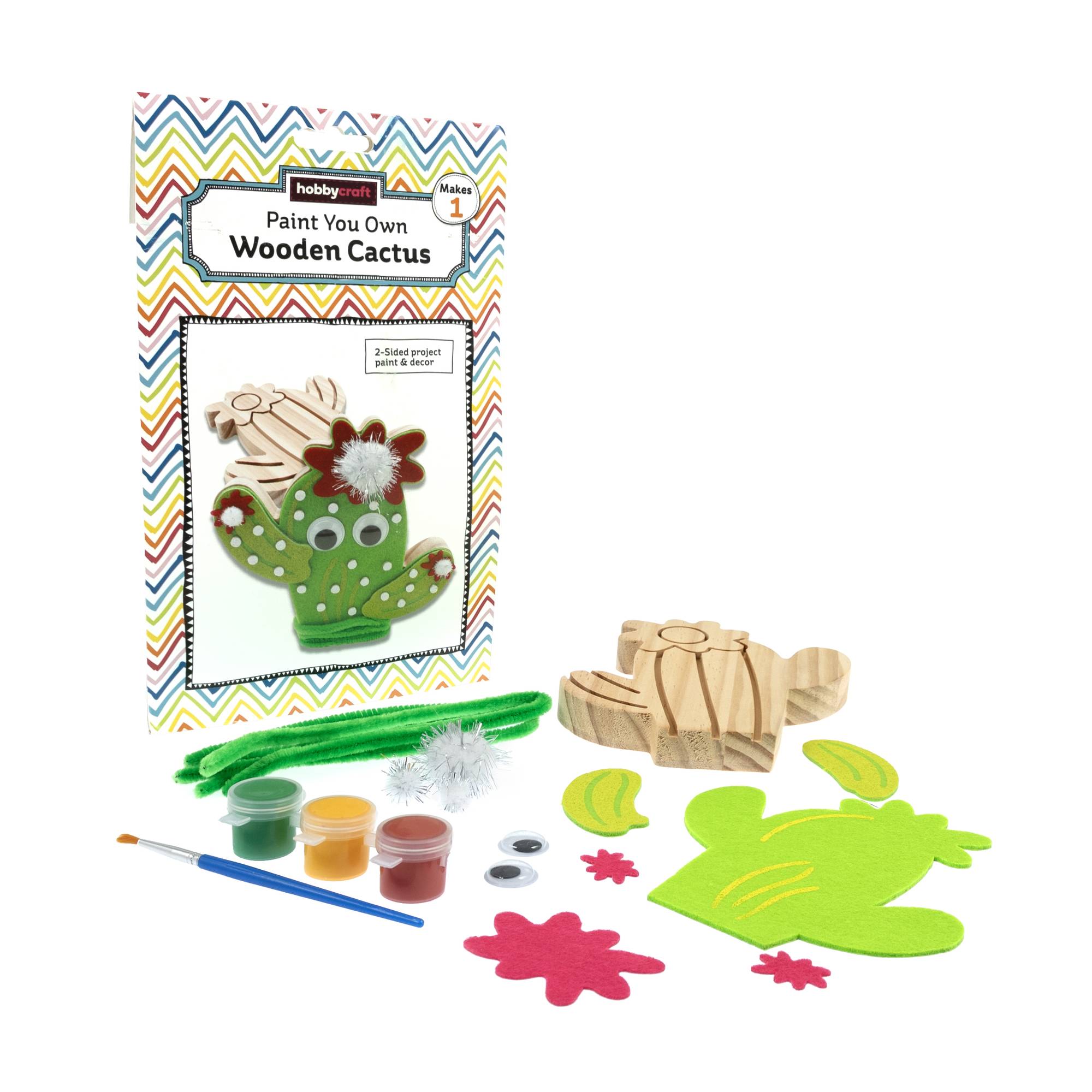 Paint Your Own Wooden Cactus