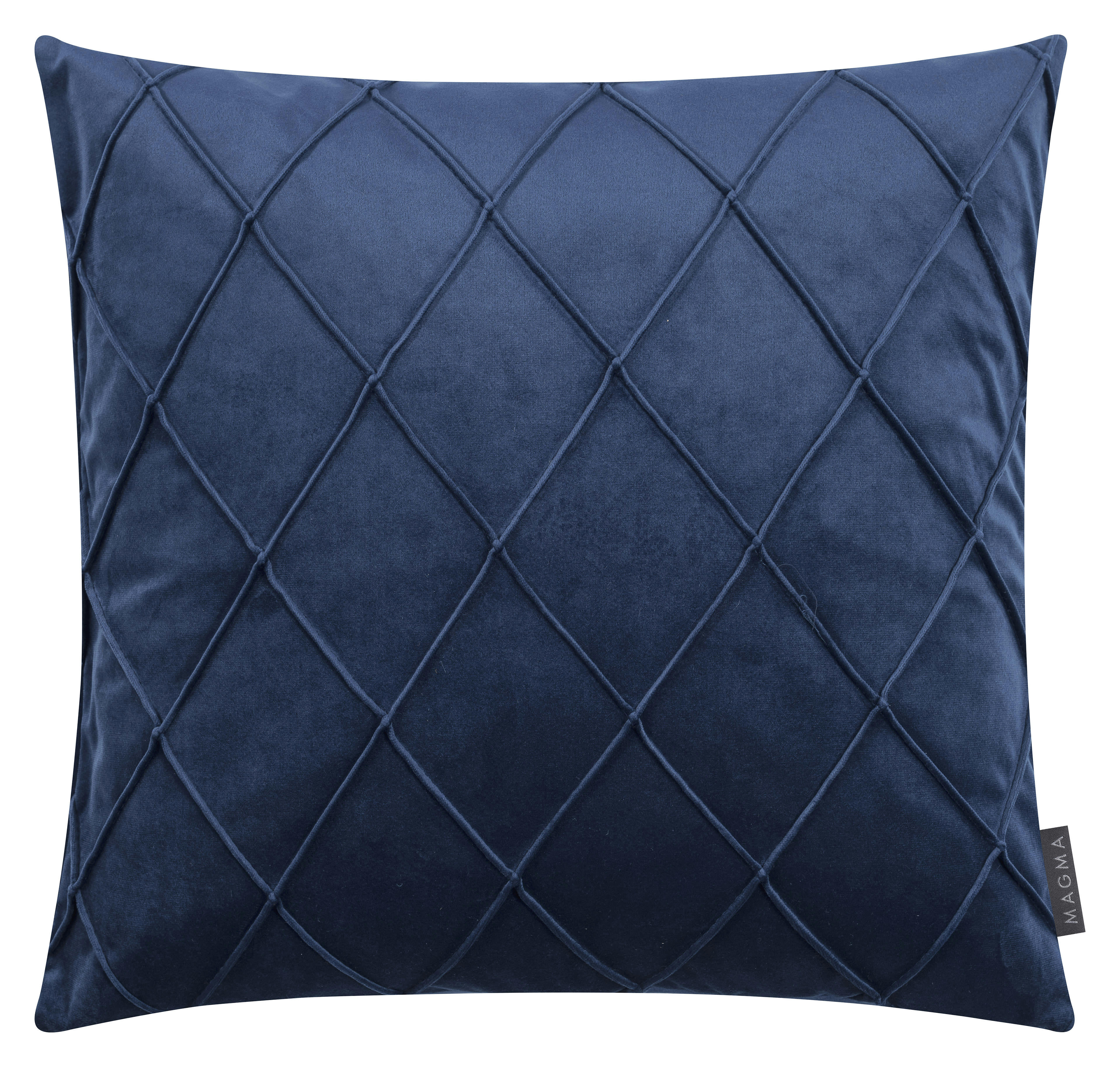 NOBLESS - Housses de coussin velours relief pli cousu bleu 50x50-Lot de 2