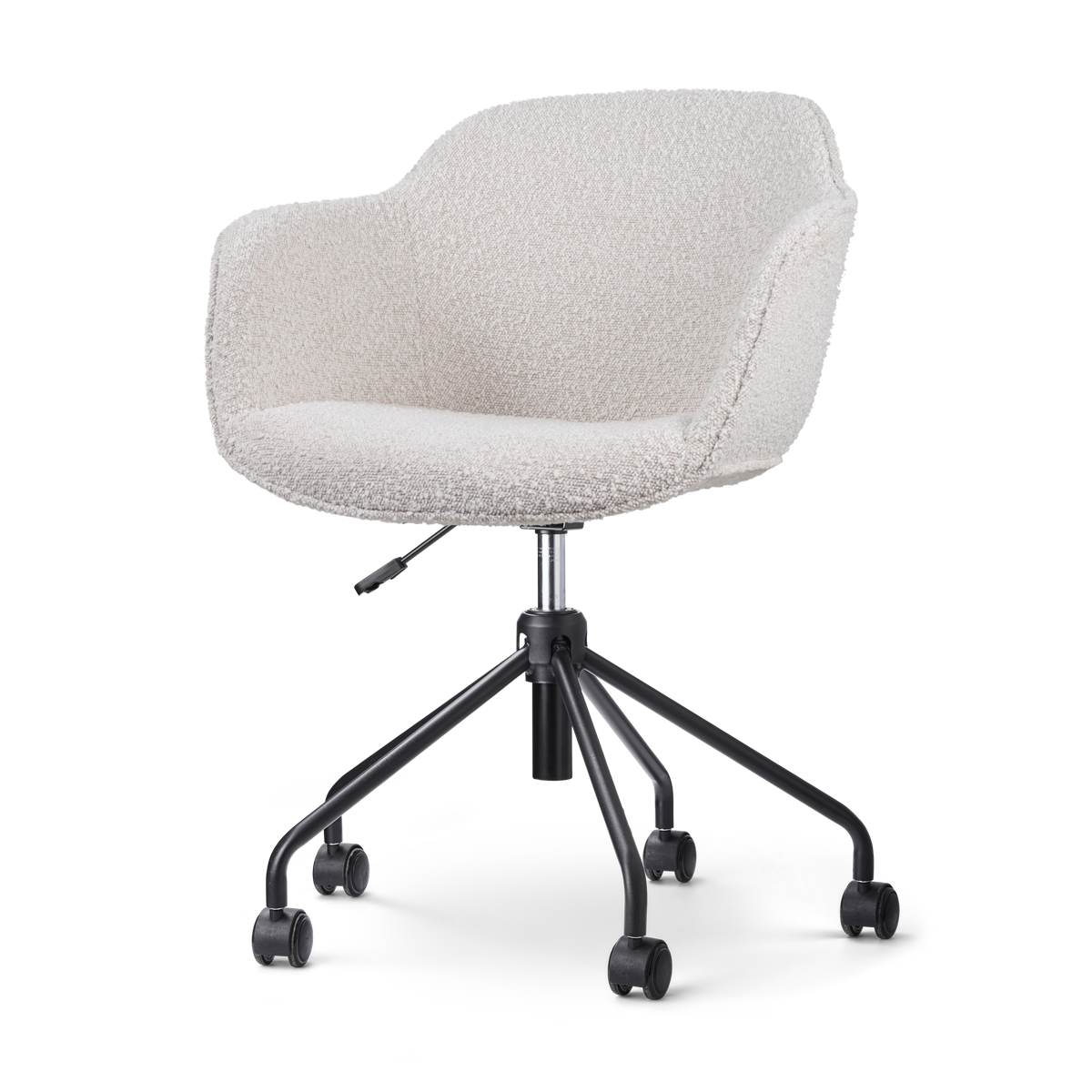 Nolon Nout-Mare Bureaustoel Bouclé Beige - Armleuning - Zwart