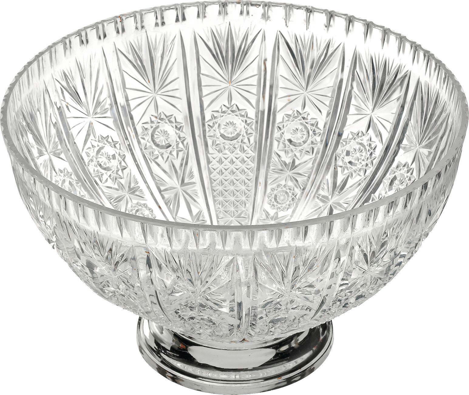 Round Crystal-Cut Plastic Reusable Punch Bowl, Clear, 14-in, for Christmas/Thanksgiving/New Year's Eve/Easter/Birthday Party