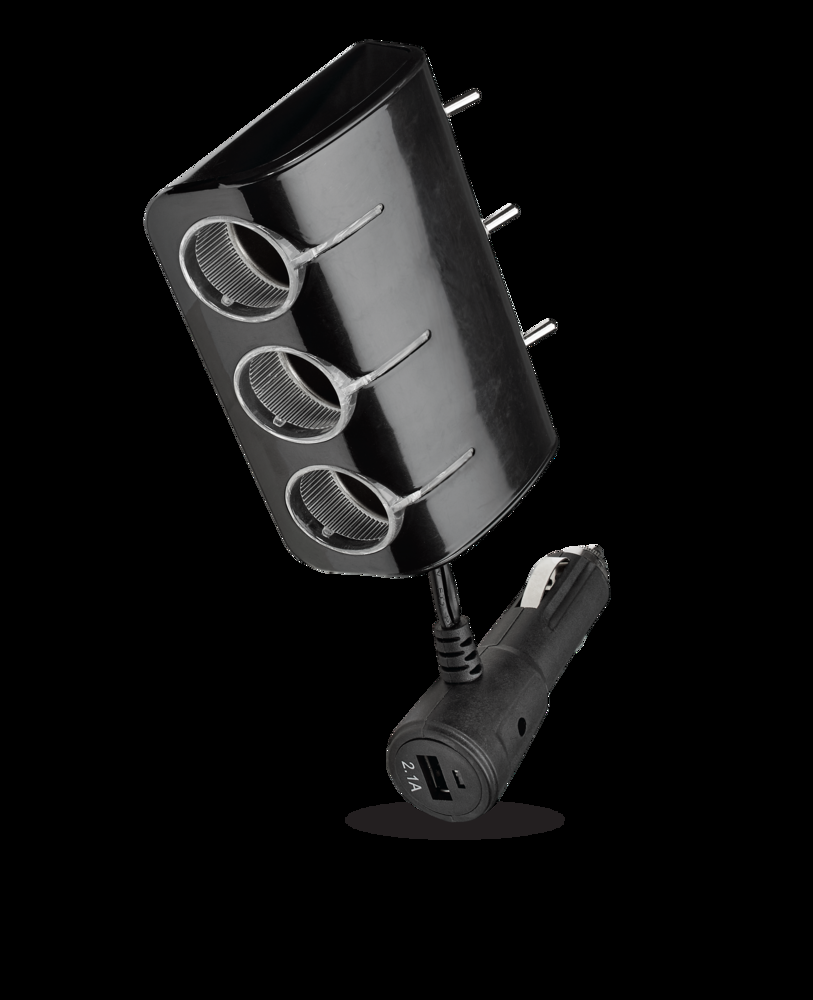 Bluehive 12V 3-Socket with USB Port, LED Power Indicator