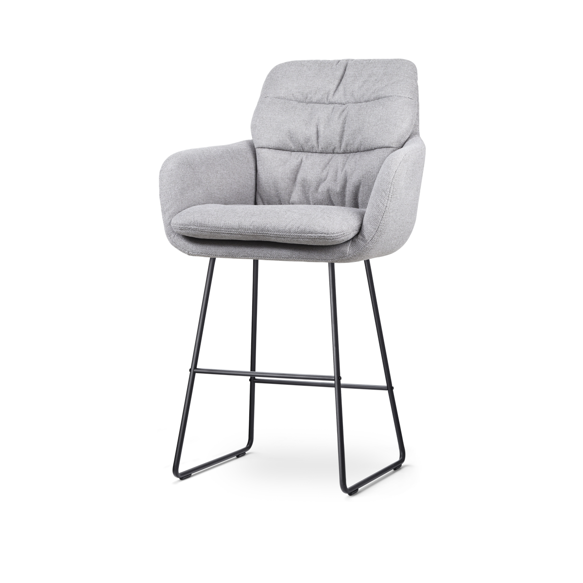 Nolon Nino-Mia Barkruk Grijs - met Armleuning - Zwart - 65 cm
