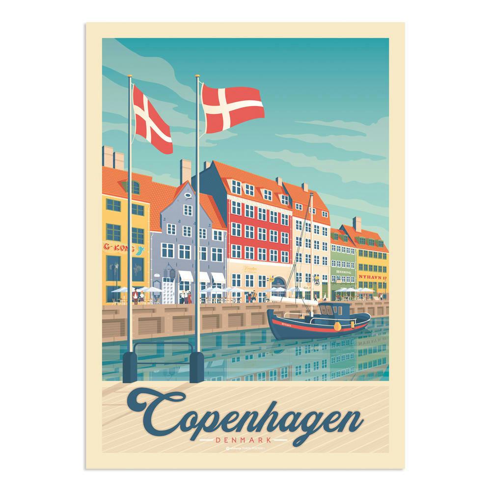 - Affiche Copenhague  21x29,7 cm