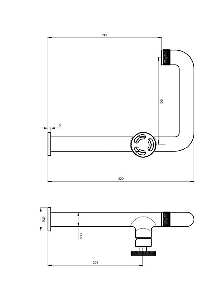 Mitigeur de lavabo XL H.32 cm, noir, Essebagno Factory