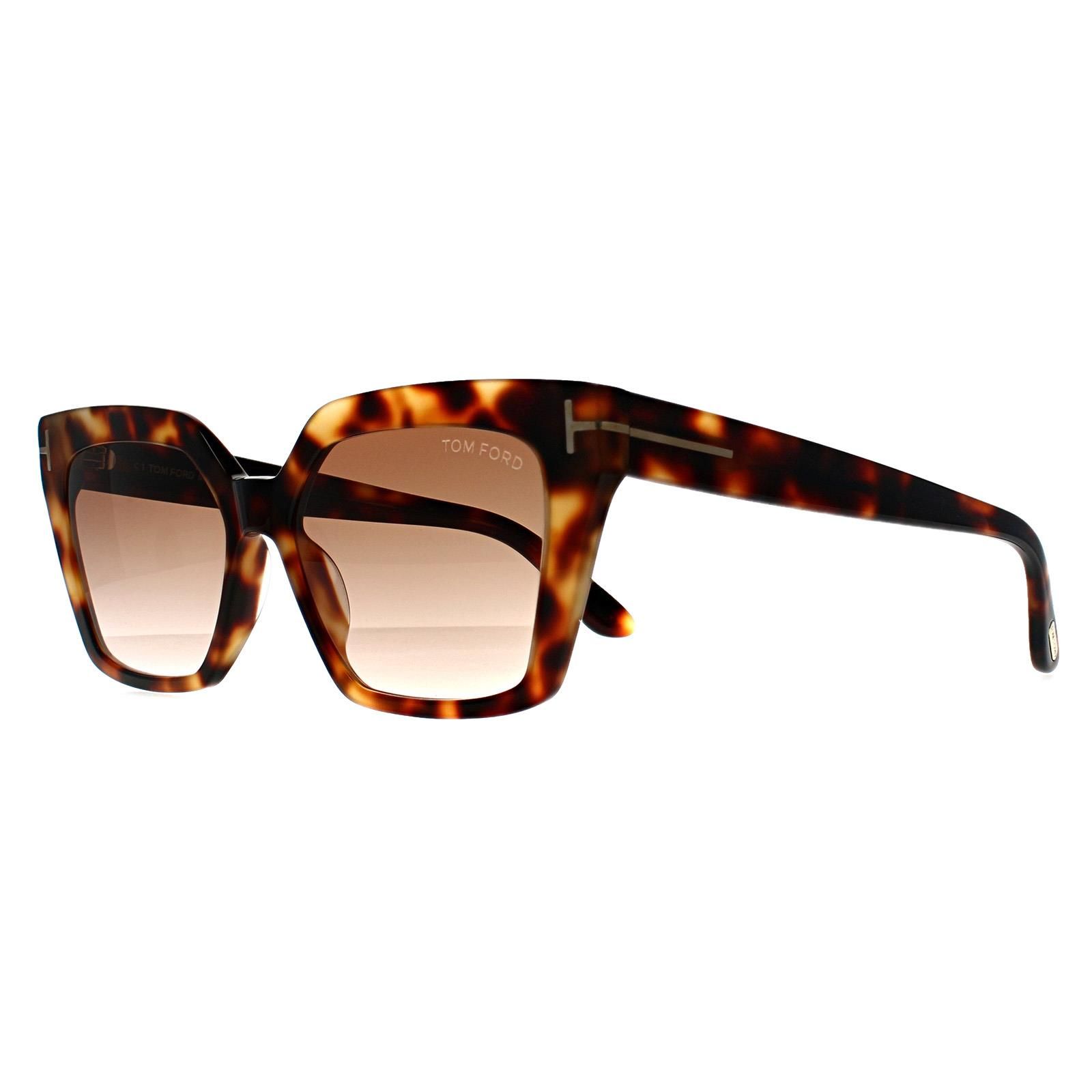 Tom Ford Cat Eye Shiny Havana Brown Gradient Winona FT1030