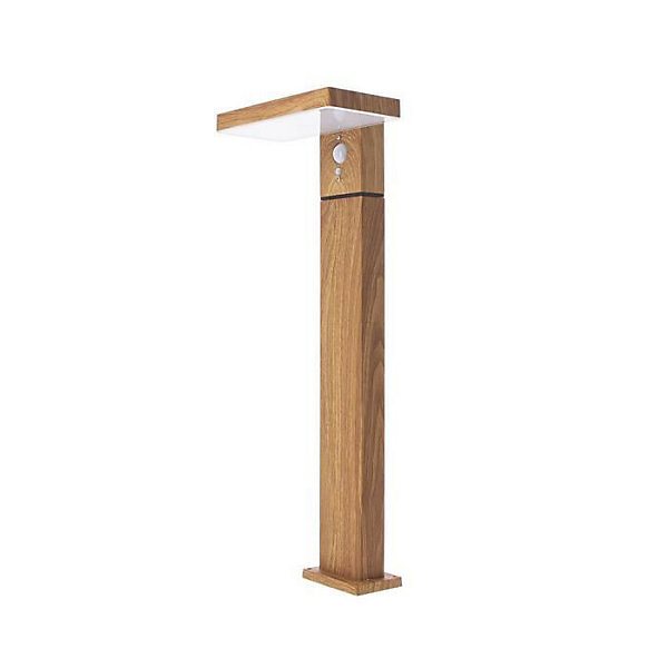 Balise solaire Xanlite 50cm IP44 600 Lumens avec détecteur de mouvements et finitions bois