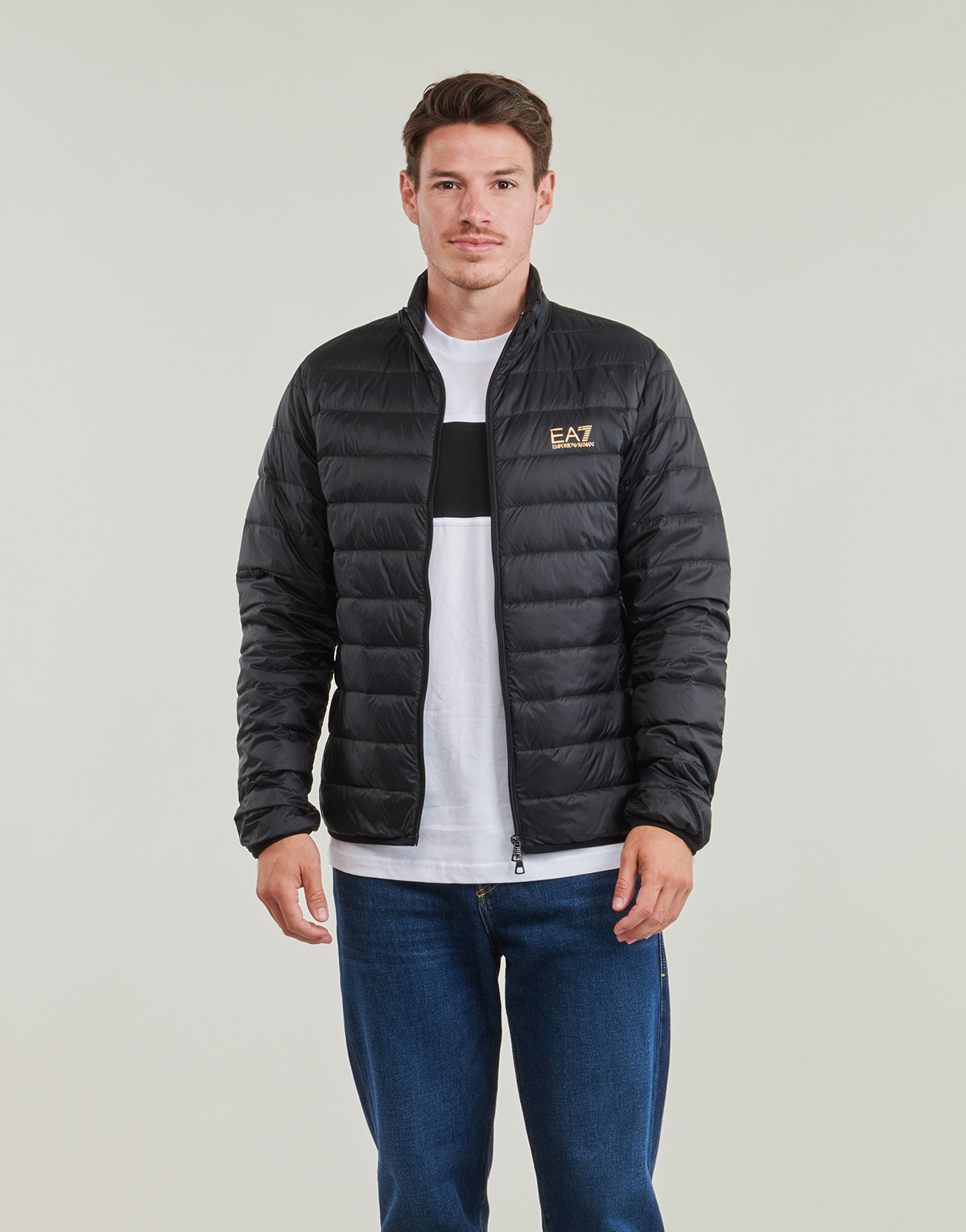 Emporio Armani EA7 - CORE IDENTITY DOWN JACKET - Black / Gold