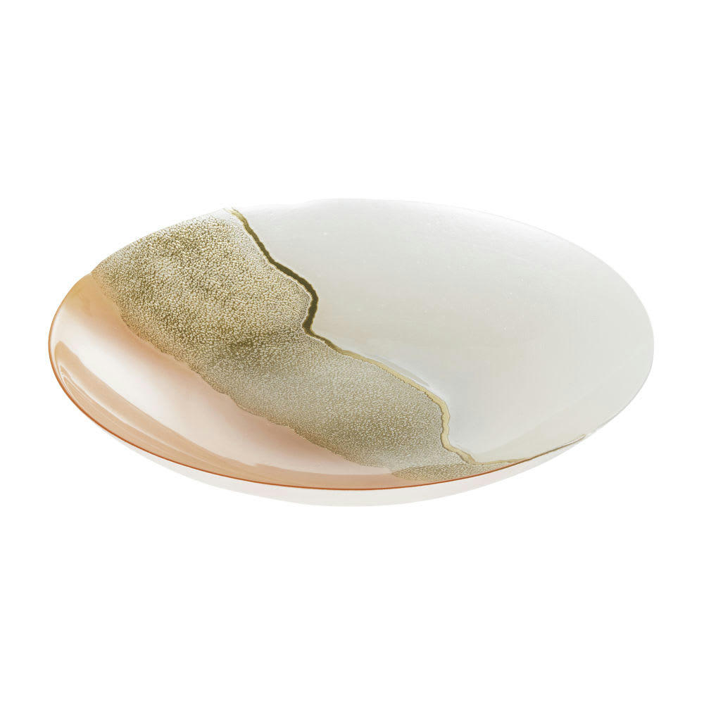 ROSA - Coupe en verre corail patiné doré